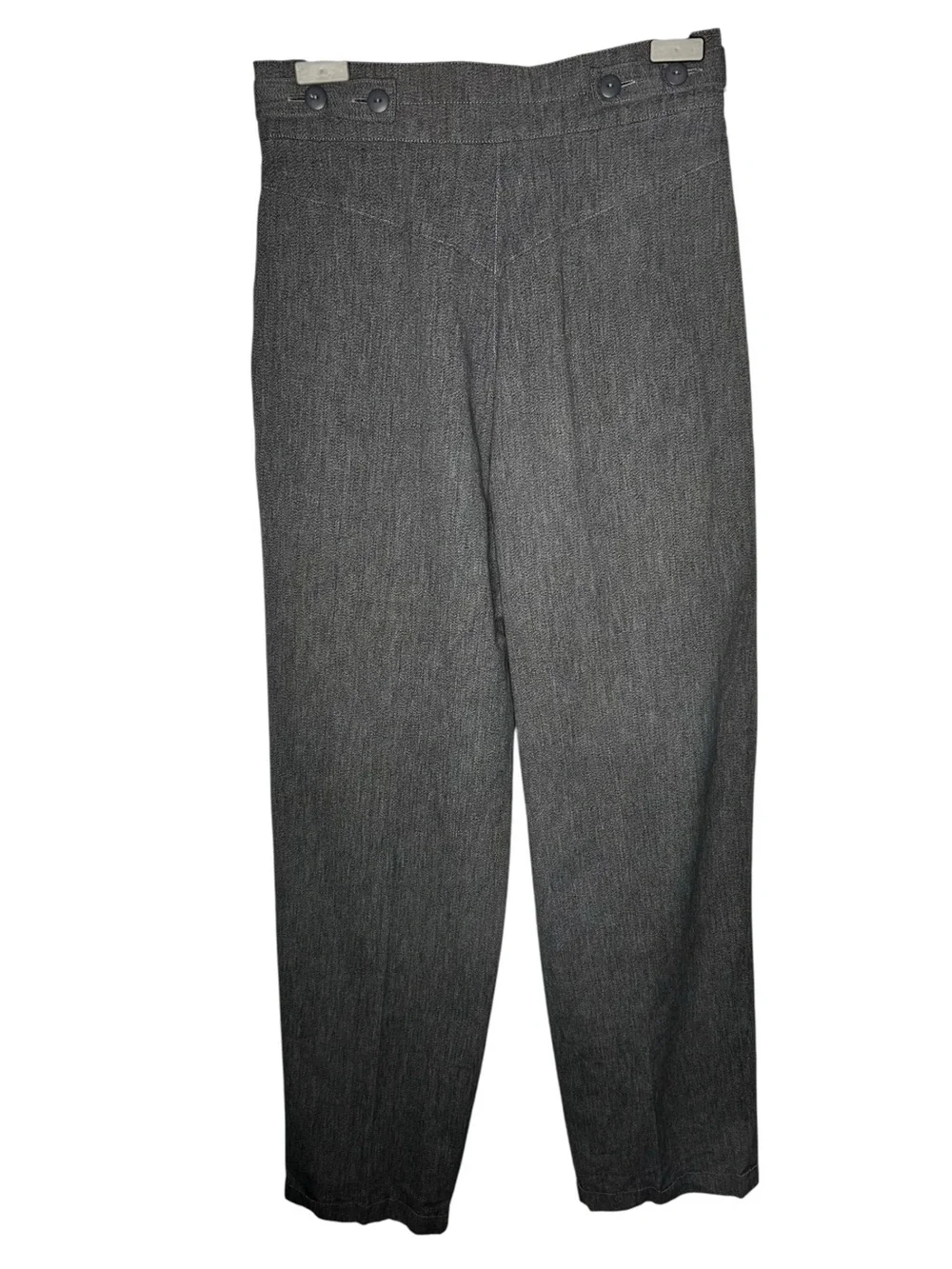 Vintage Seeler High Waist Sailor Trousers Gray Button Front EU 40